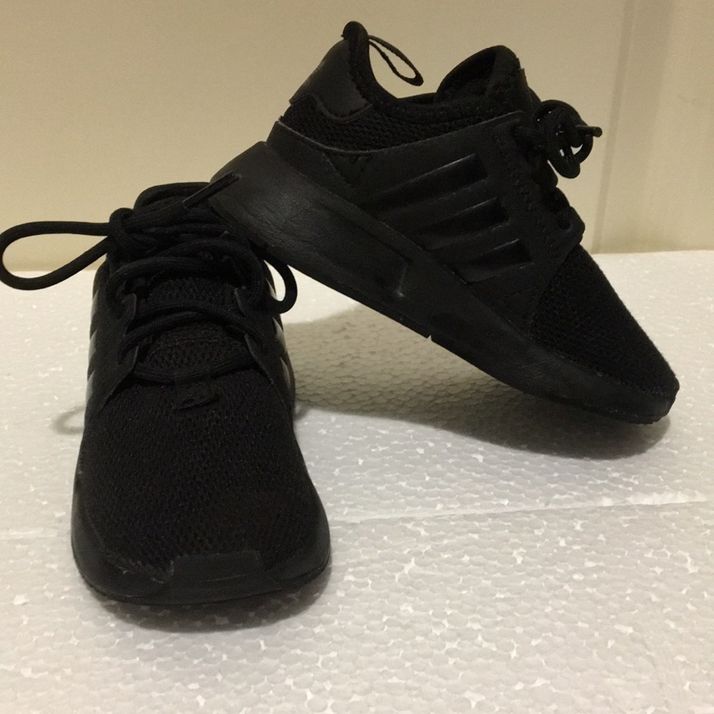 Adidas X PLR kids lace up All Black Unisex Sneakers size 7 little kids